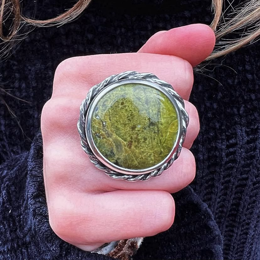 Anillo Trenzado Ópalo Verde