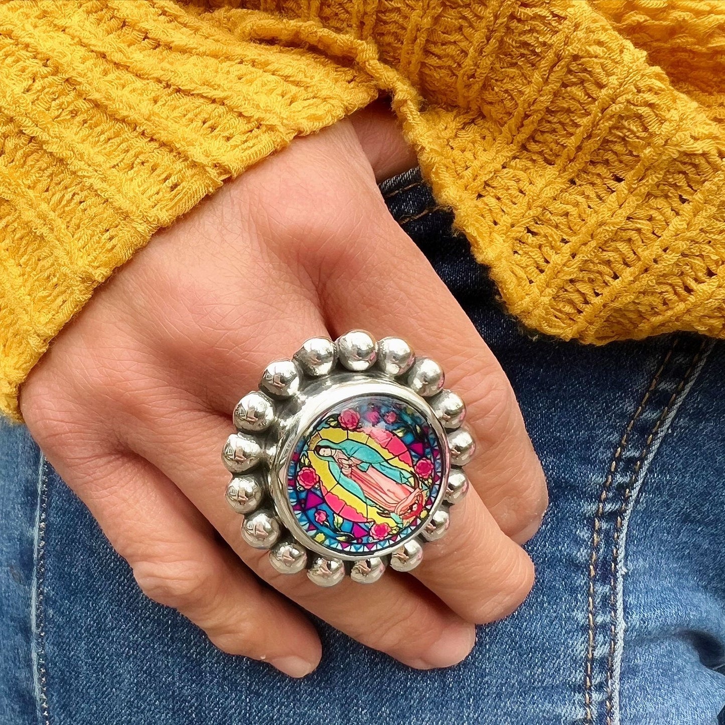 Anillo Flor de Guadalupe XL