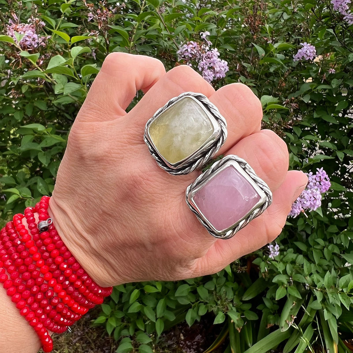 Anillo Trenzado Cuarzo Limón