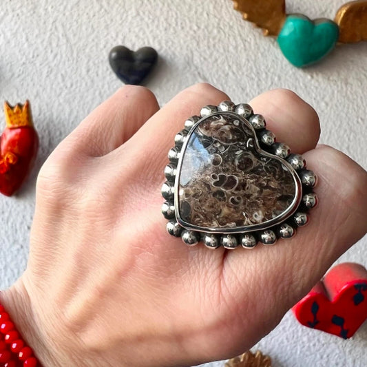 Anillo Corazón Flor