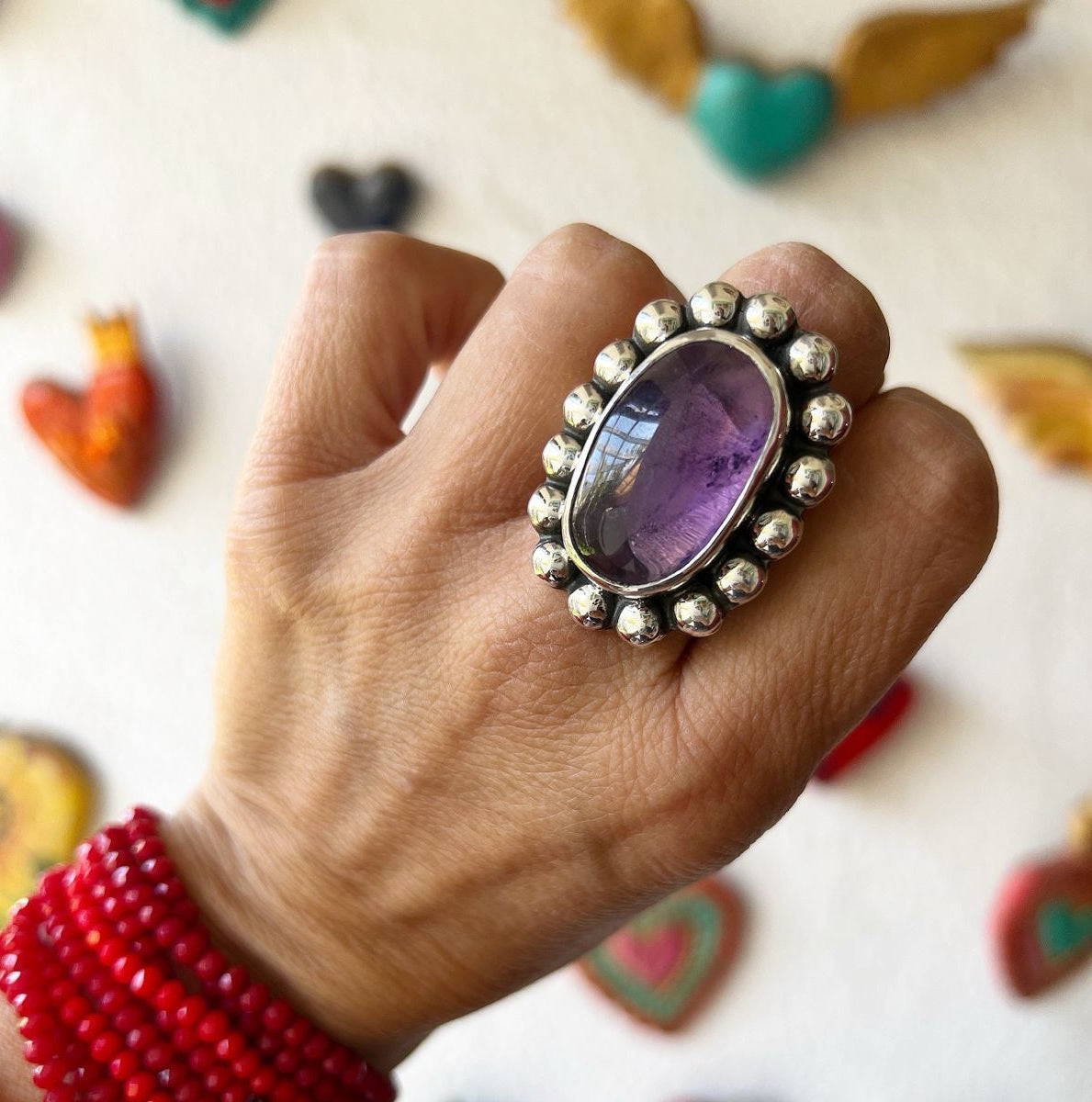 Anillo Flor Amatista