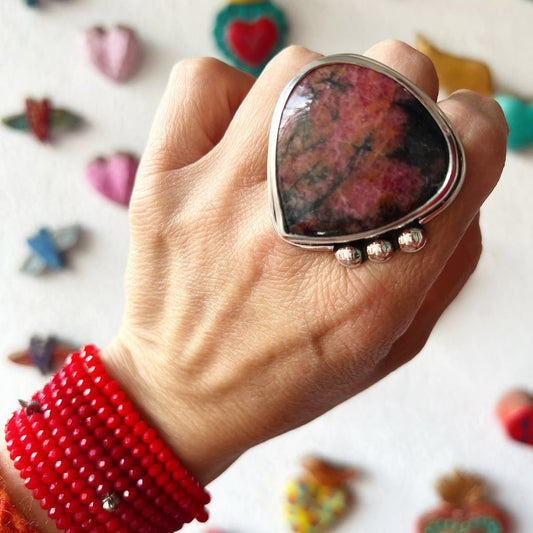 Anillo Escudo Rodonita