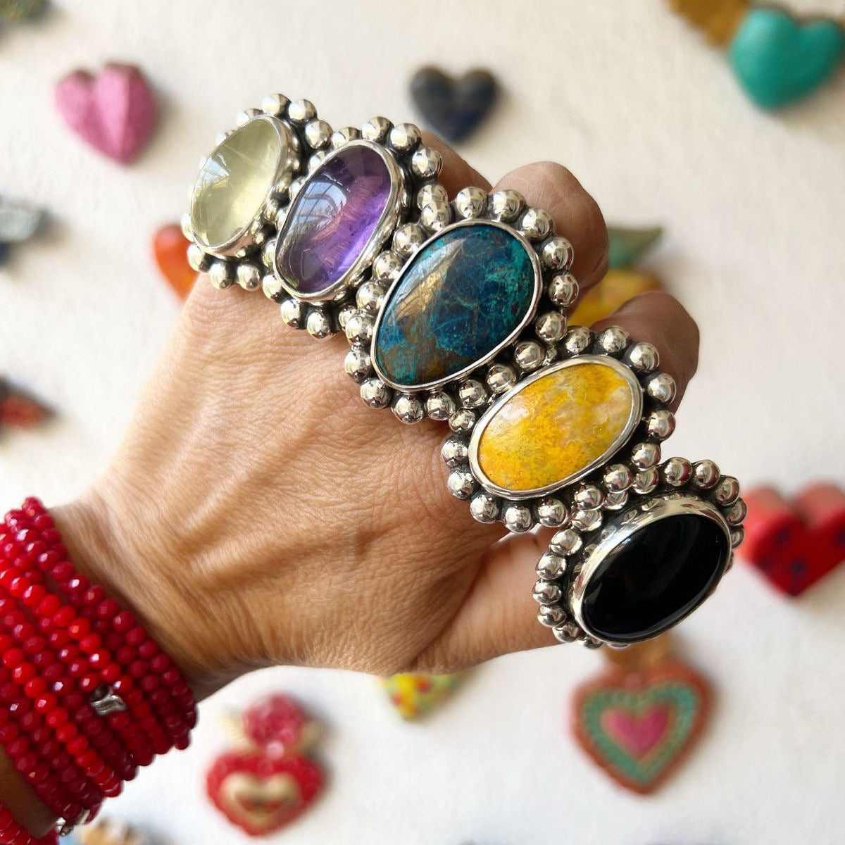 Anillo Flor Jaspe Abejorro