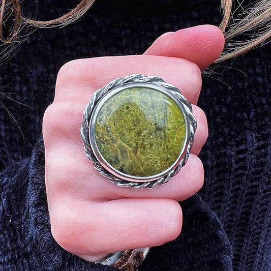 Anillo Trenzado Ópalo Verde
