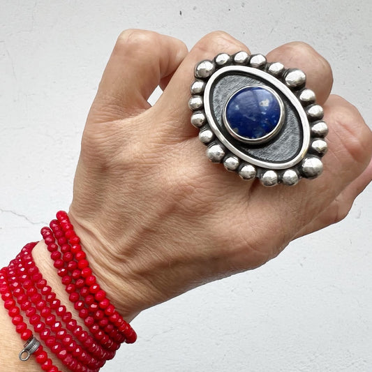 Anillo Ojo Protector XL Lapislázuli