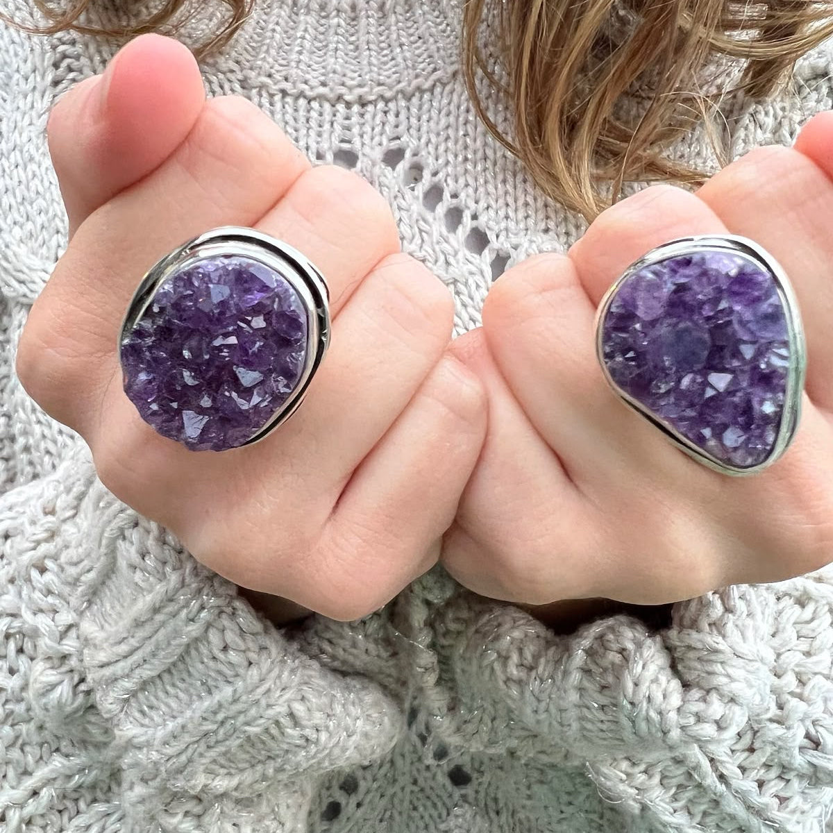 Anillo Nido Drusa de Amatista