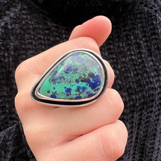 Anillo Escudo Azurita
