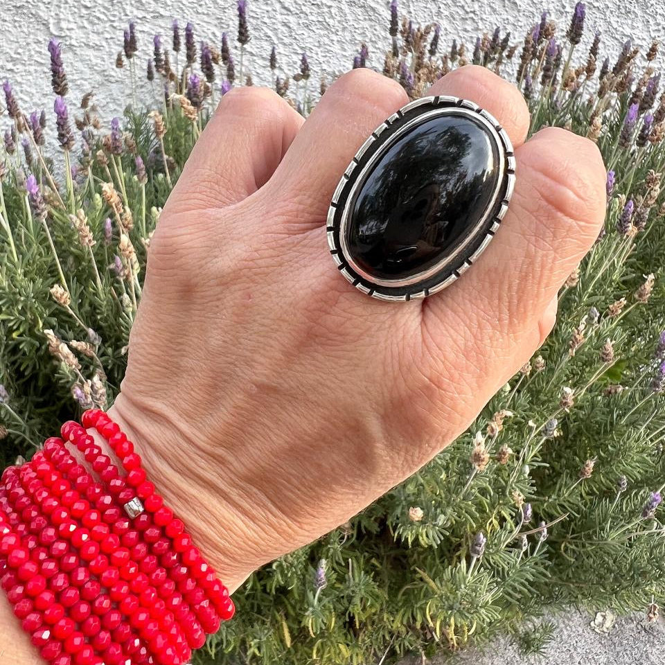 Anillo Escudo Ónix Negro