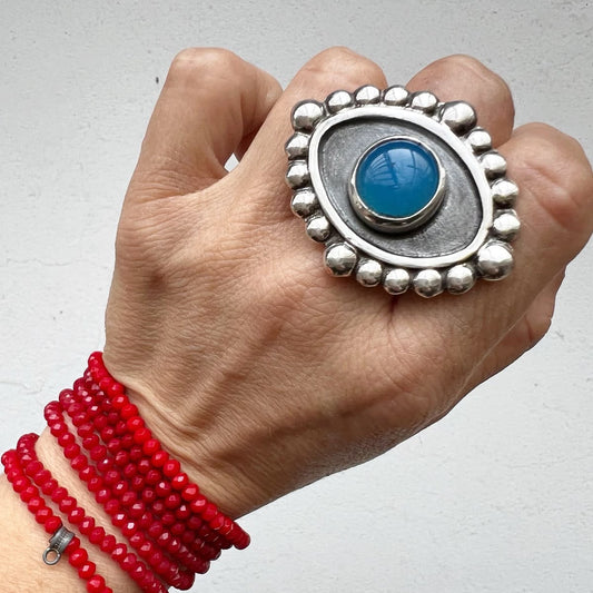 Anillo Ojo Protector XL Calcedonia