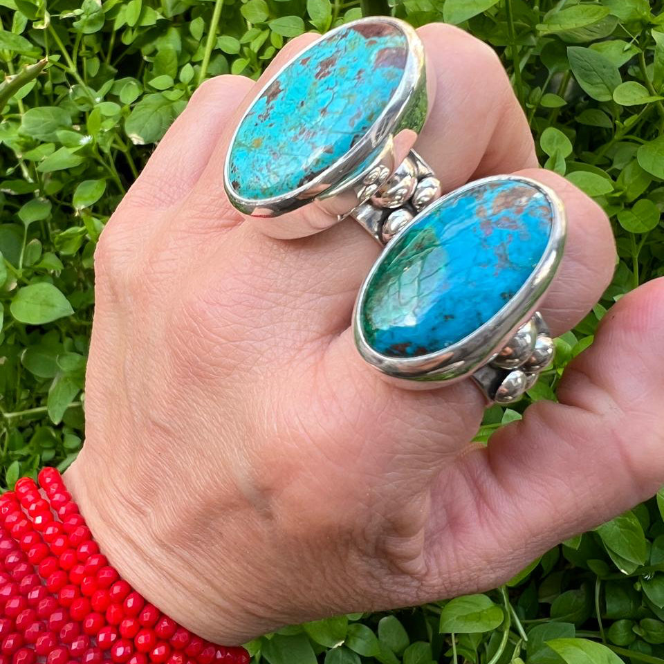 Anillo Turquesa con pelotitas